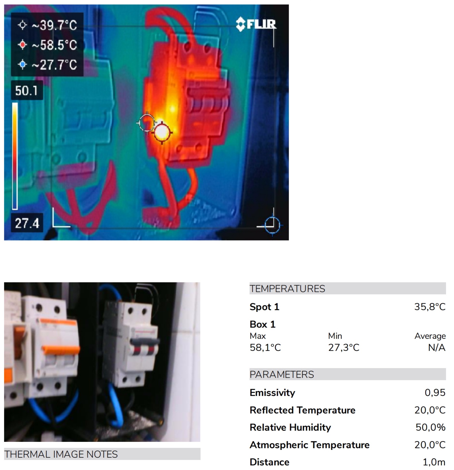 termográfica con tabla